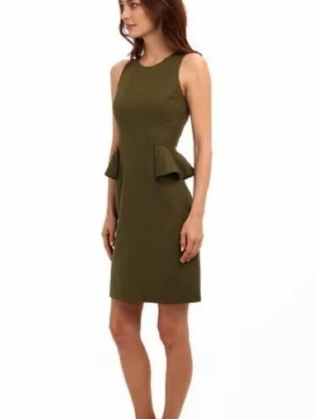 kate spade Olive Green Sleeveless Peplum Dress